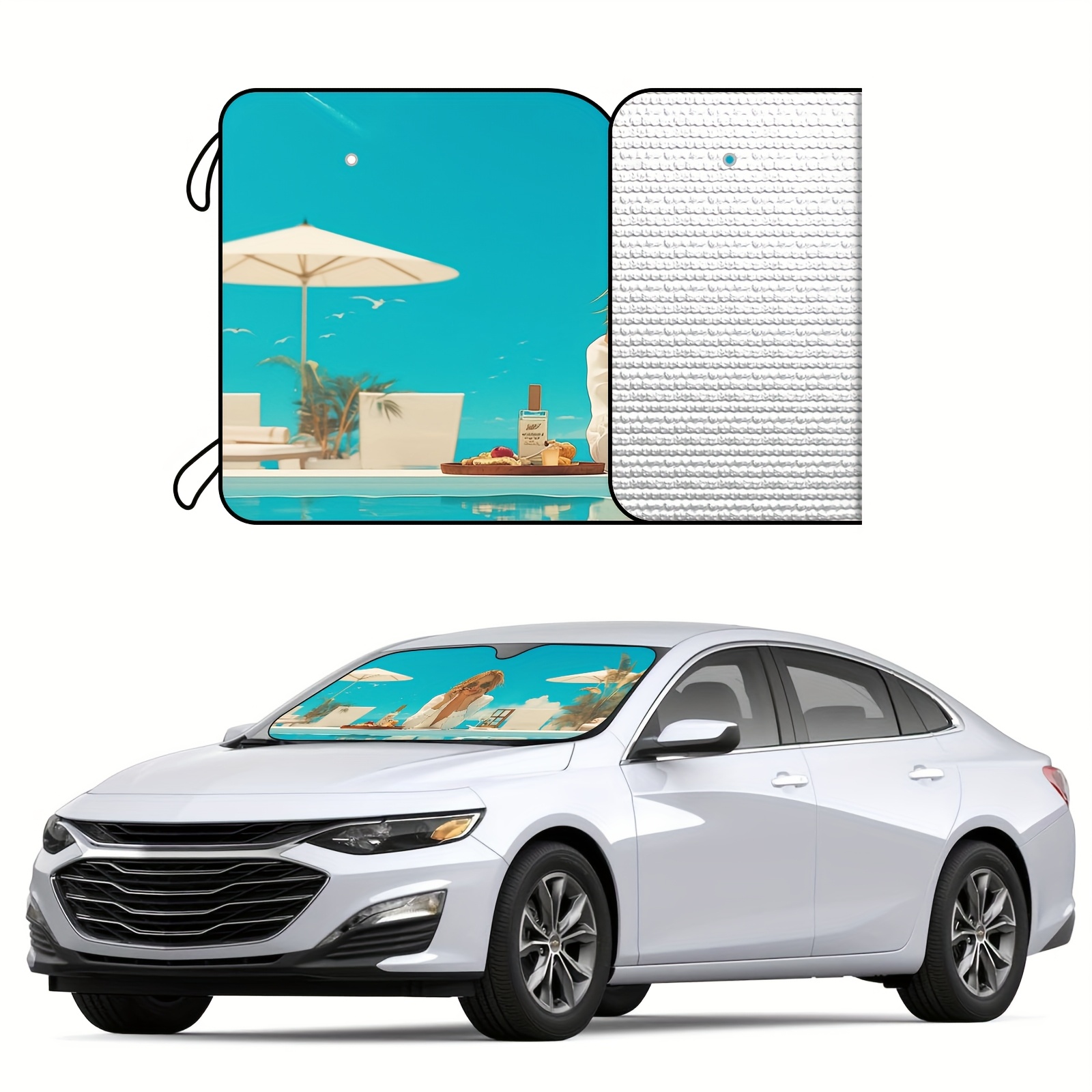 E-shop Individuelle Autosonnenblende - 70x130cm & 76x140cm - 100% Polyester, UV-Schutz