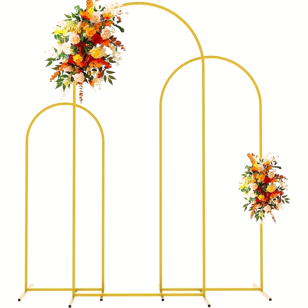 TEMU A Set Of 3 Metal Wedding Arches, Suitable For Weddings, Baby Shower Parties, Decorative Arches, Balloon Arch Frames, Anniversary Backdrops, De