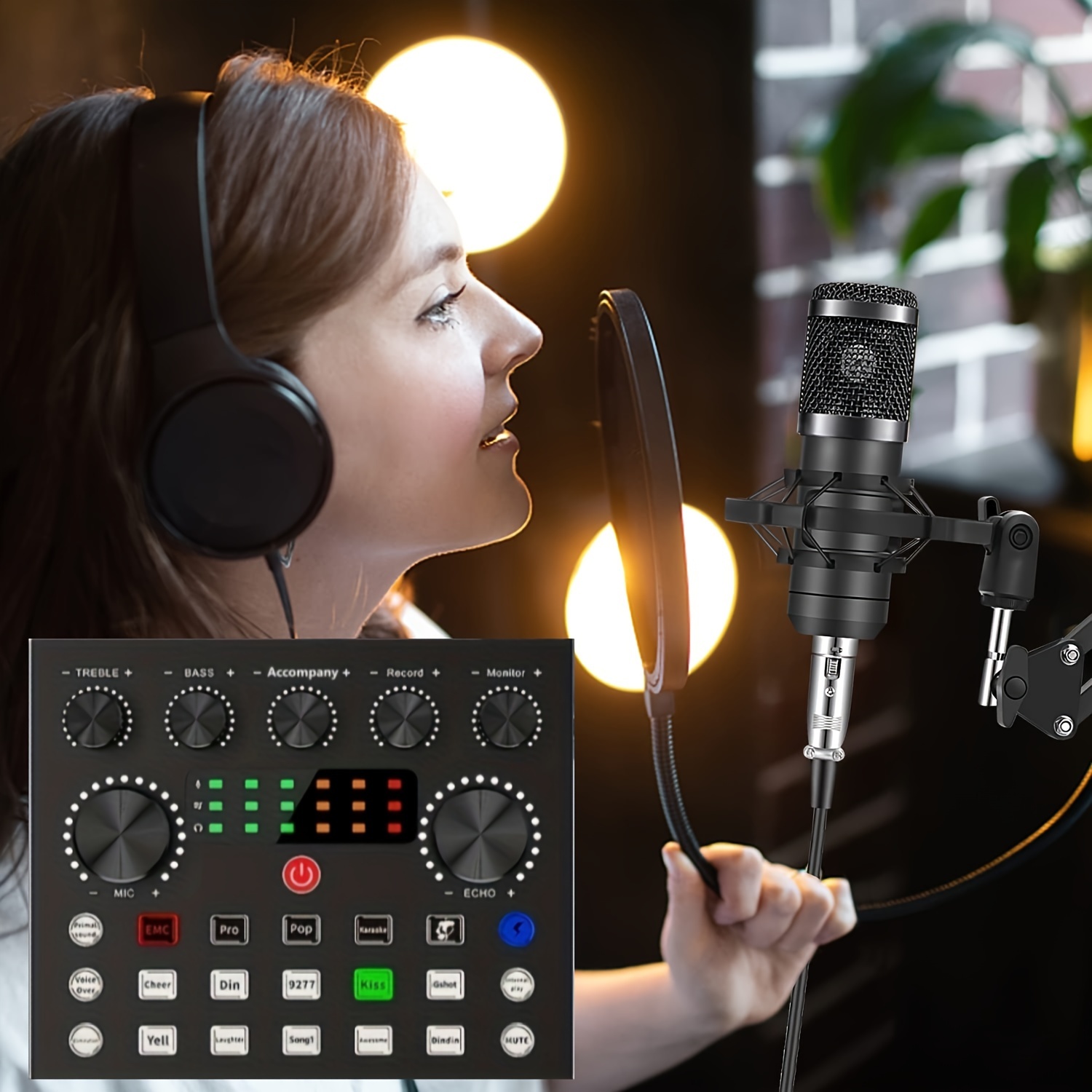 

Podcast Equipment Bundle, Audio Interface With All In 1 Live Sound Card And Bm-800 , Perfect For Recording