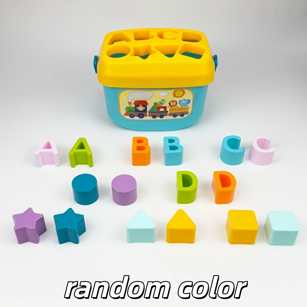 Children's Developmental Toy, Shape Sorter, Infant And Toddler Toy, Abc And Shape Puzzle, Halloween, Christmas, And New Year Gift For Boys And Girls, Accessories In Random Colors