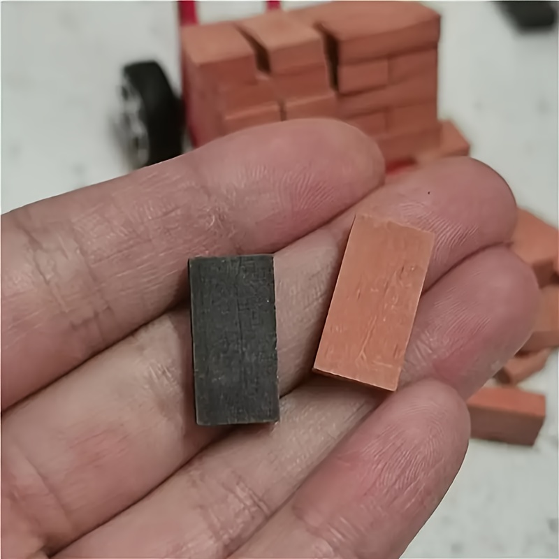 

50pcs 1:16 Scale Miniature - Realistic Clay Model Bricks For Dollhouse, , And Craft Projects