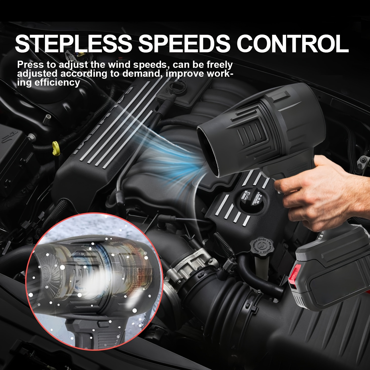 21v mini hand held electric dust remover storm blower 32000 rpm hand held wireless powerful fan car drying blower turbine fan portable outdoor defoliation dust remover lawn snow remover car cleaning dust blower birthday or holiday gift details 7