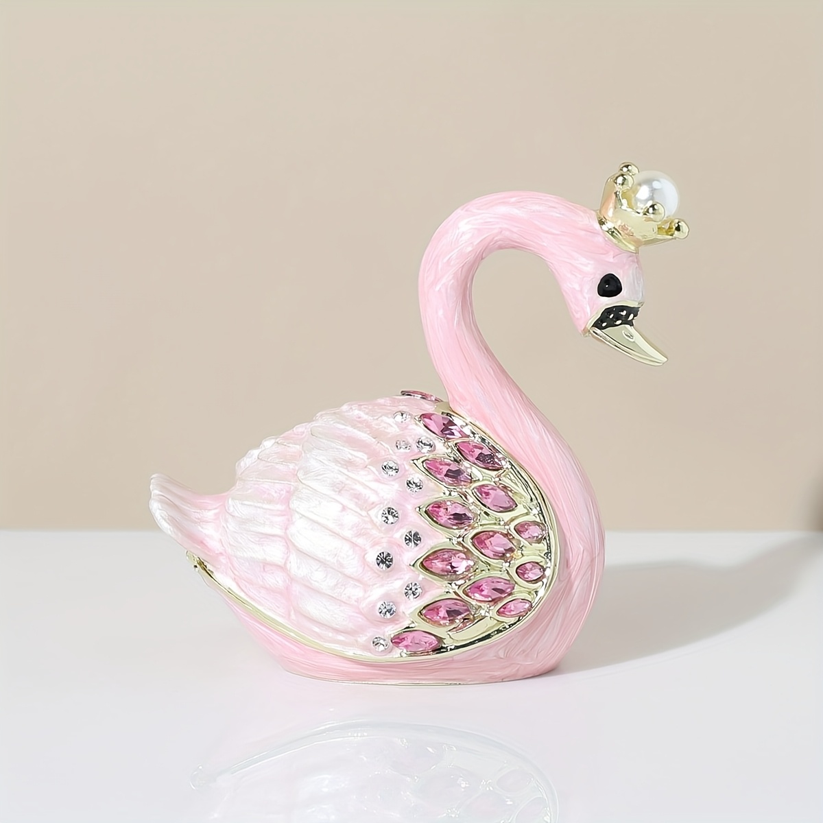 vintage swan jewelry box magnetic closure - Temu