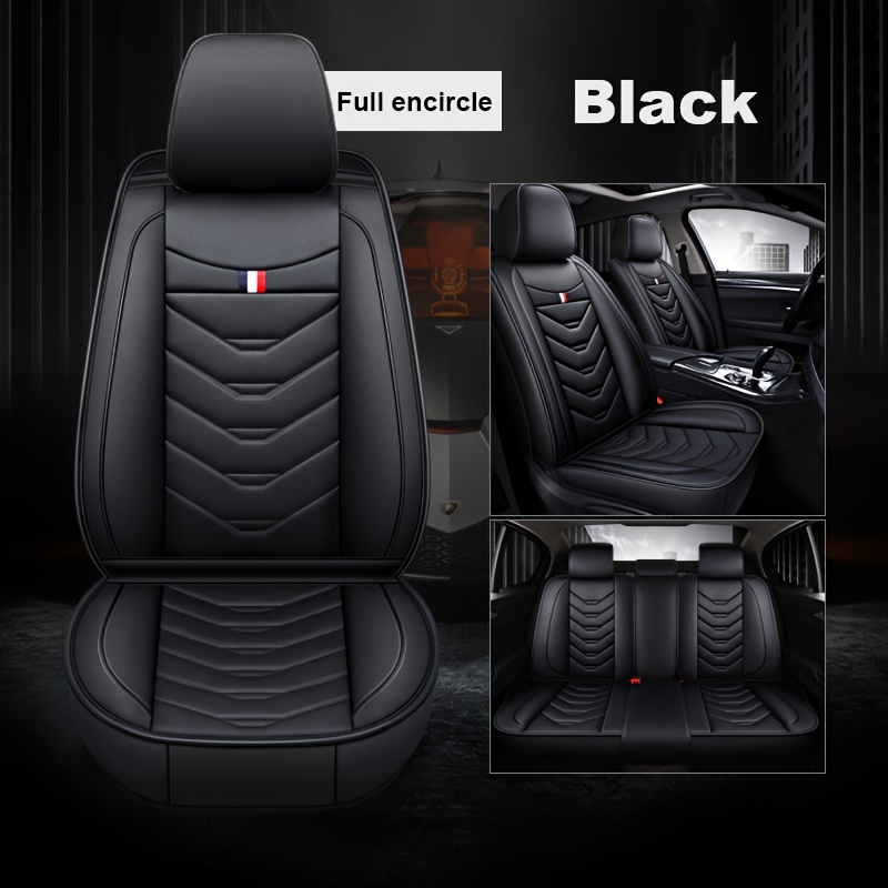 TEMU A-25b 4-color Car Seat Covers, Universal For , Comfortable And Breathable Faux Leather, Full Set For Five-seater