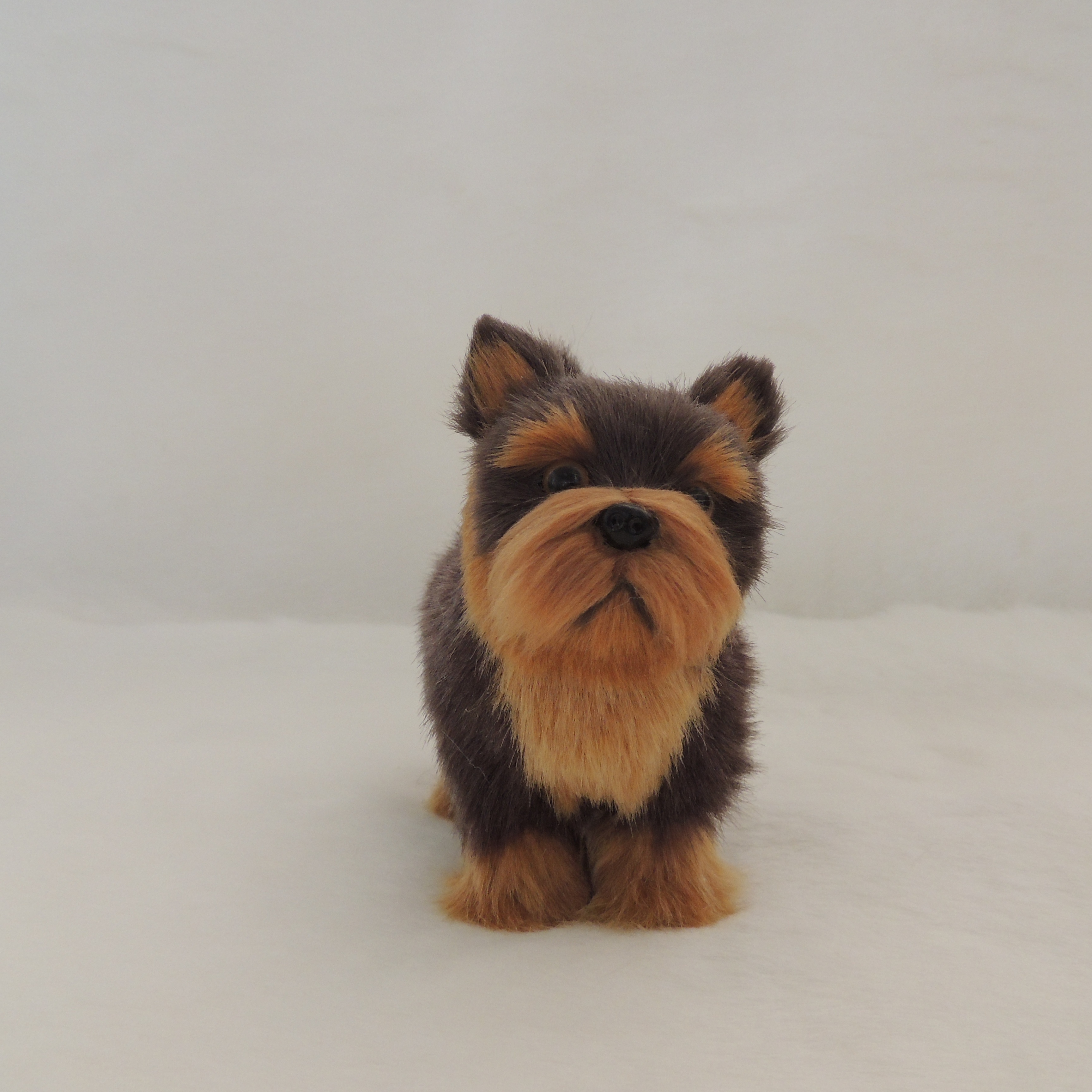 

Yorkshire Terrier Plush Decorative Figurine - Dark Brown & Blonde Fur, Christmas Car Dashboard Ornament, Accent For Living Room, Bedroom, Or Study, Perfect Gift For