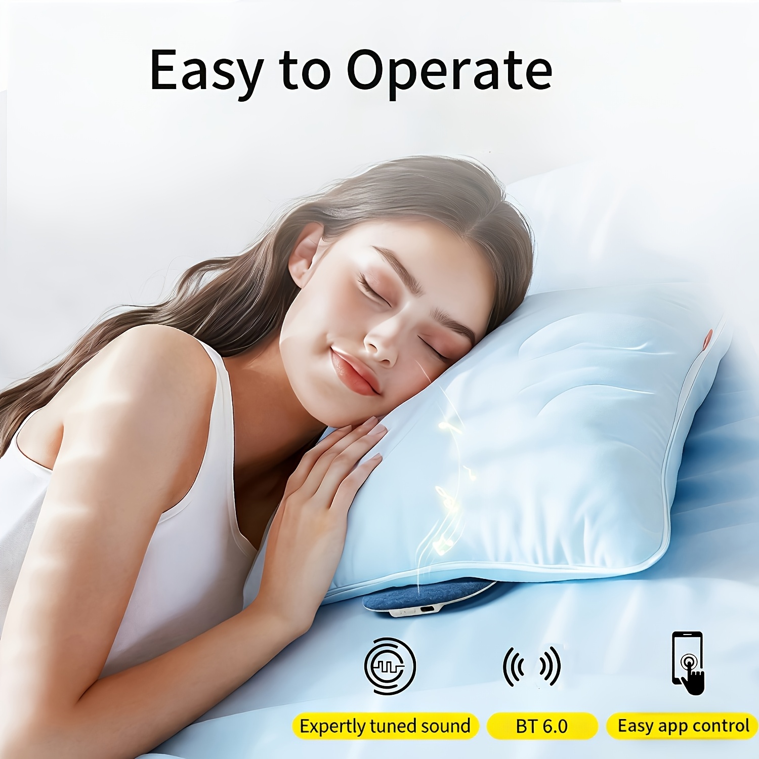 2026   ultra   under pillow speakers 2pcs bluetooth 6 0 discreet for   built in natural sounds eq sound adjustment   audio place under pillow for   music news while sleeping to   music hifi hi fi Product details 1