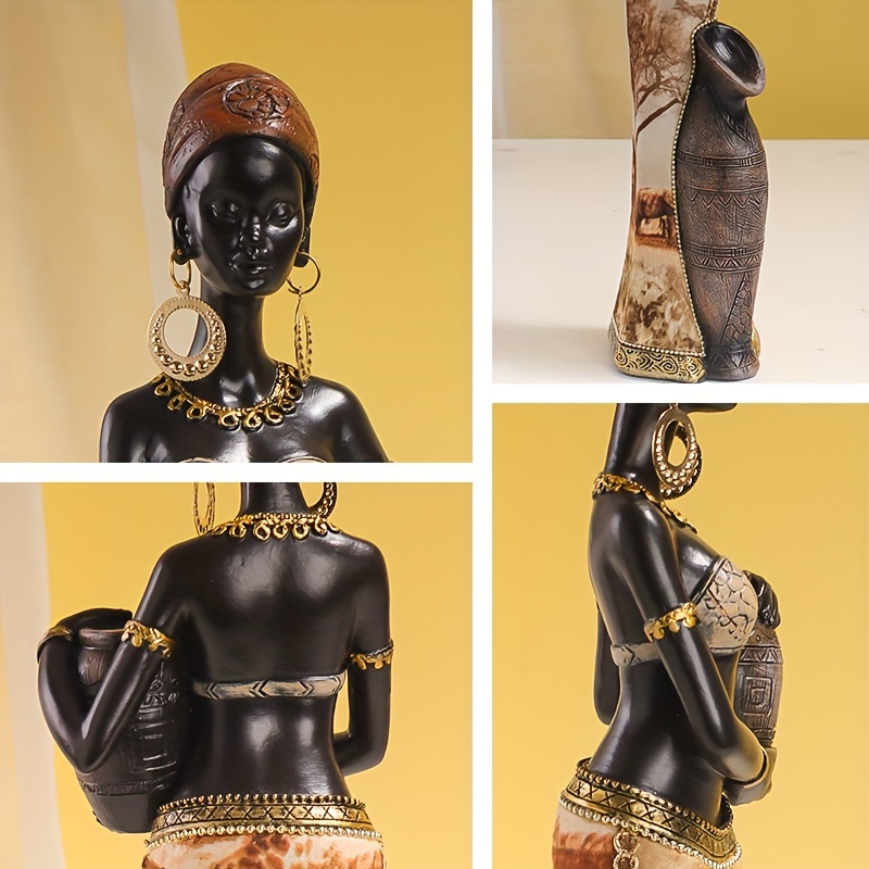 estátua de resina de mulher africana elegante - decoração   para  , quarto ou escritório Detalhes do produto 6