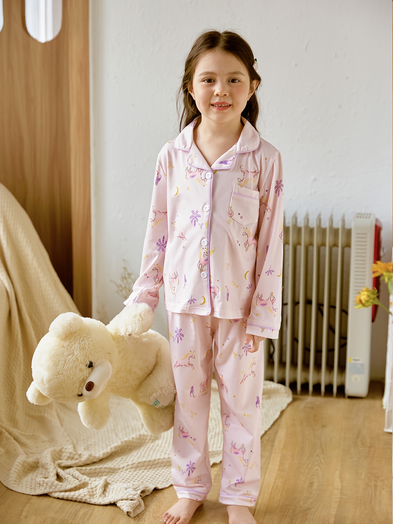 Toddler Girls Pajama Sets Tie Dye Cartoon Unicorn Pattern - Temu Canada