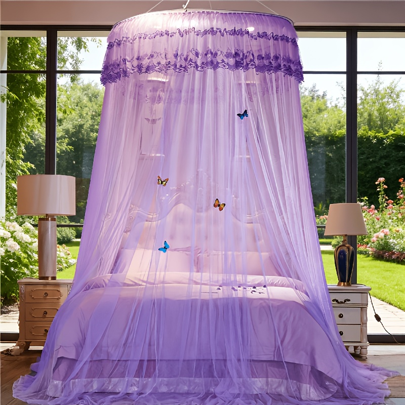 TEMU 1pc Romantic Lace French Style Dome Net, Multi-scene Applicable, Beds , European Style