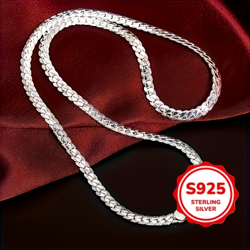 Elegant 20-Inch 925 Silver Necklace, Minimalist Design
