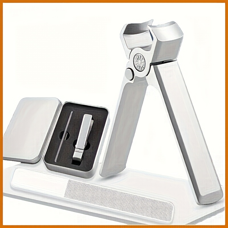 Stainless Steel Nail Clippers Designed For Thick Nails, Suitable For Men, Adults, And Seniors, Featuring Large Handles For