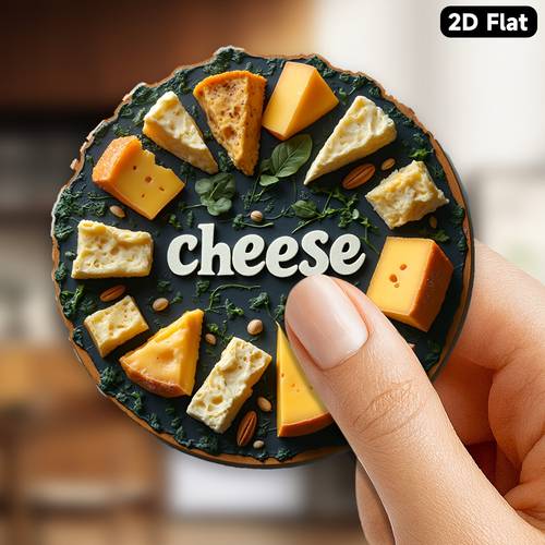 1 vintage cheese themed acrylic rubber soft magnet 3 15 inch rustic kitchen decor with cheese lettering and cheese design for hosts housewarming gifts and 2d flat fridge magnet 2d flat