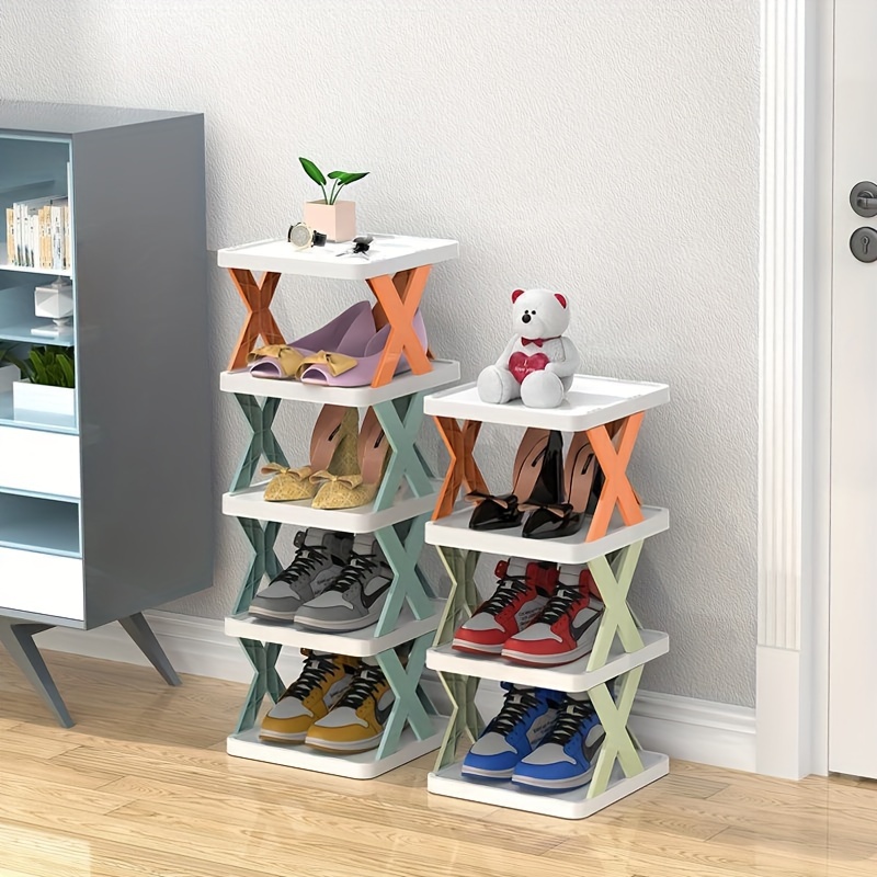 

Ensemble de 5 Étagères à Chaussures Gain de Place - Organisateur en Plastique Multi-Couches Étroit pour le Rangement des Chaussures à la Maison & en Dortoir