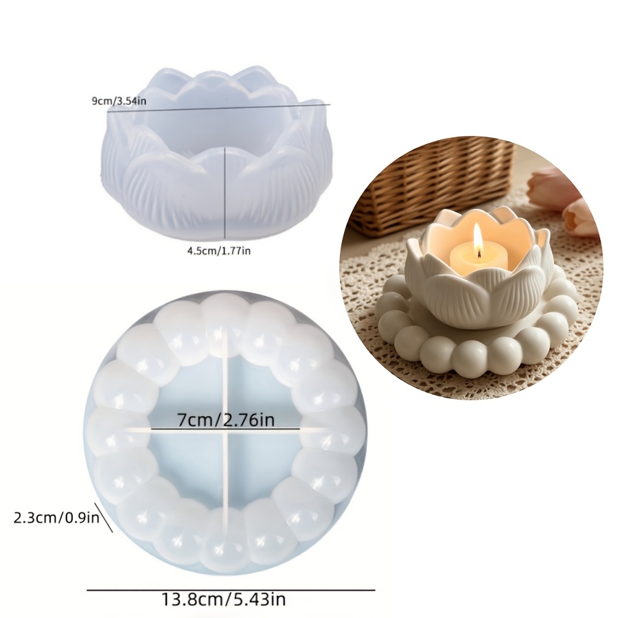 TEMU Lot de 2 moules à pâte à modeler SILIKE LUFEI DIY pour artisanat , moules réutilisables avec plaque de dentelle à bulles et pour de bougeoir