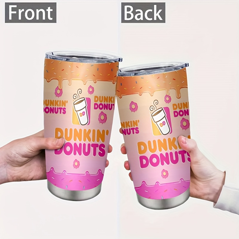 

' Donuts 20oz Stainless Steel Insulated With Lid - Travel Mug Featuring & , Perfect Gift For Father's Day, Day, Birthdays, And Christmas, Travel Drinkware | Graphic Design | Clear Lid