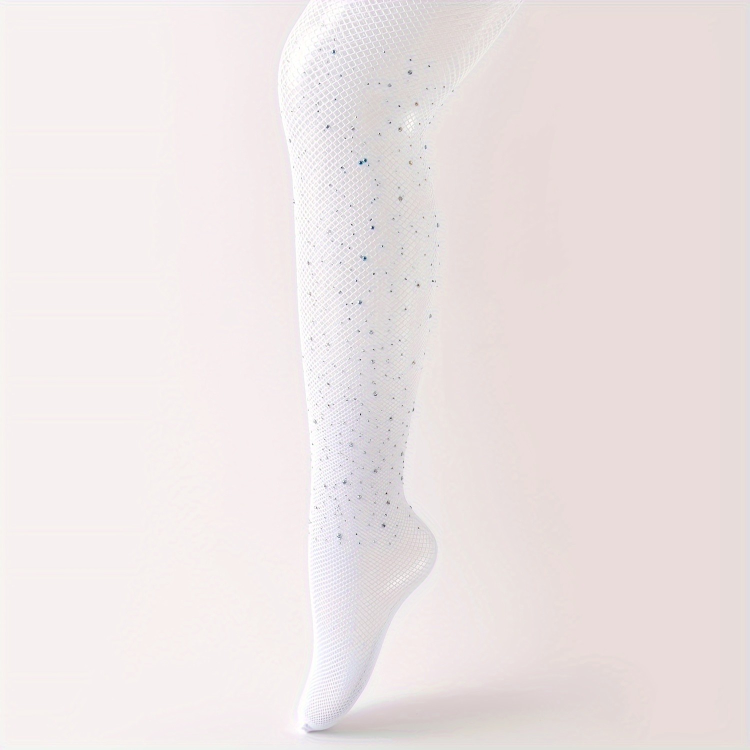 6010995654160971pcs Spring Summer Girls Candy-colored Tights, Diamond Embellished Socks, Breathable Soft -match Party Socks