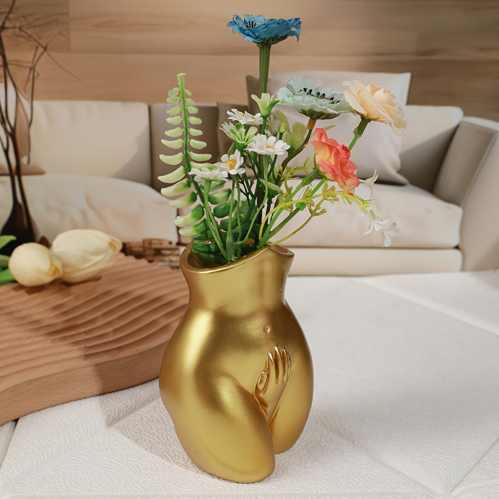 

Resin Human Torso Shaped Planter, Artistic Irregular Decorative Vase For Home Decor