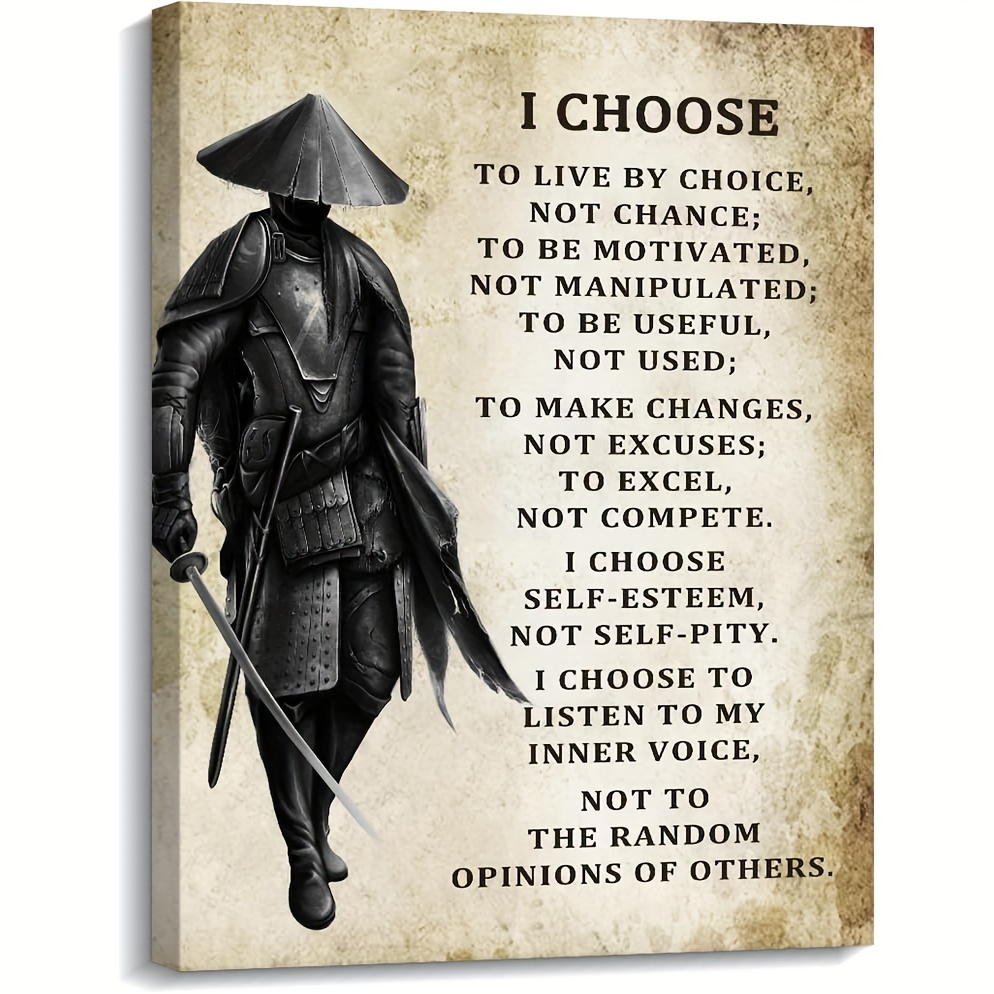 

1pc, Frameless Create Inspiring Wall Art, Samurai Posters, Canvas, Printed Artwork, Vintage Japanese Canvas Wall Decor, 12 X 16 Inch Art Decor For A Home Office Bedroom