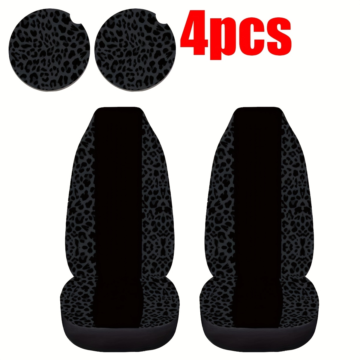 leopard print car seat covers matching cup holders durable