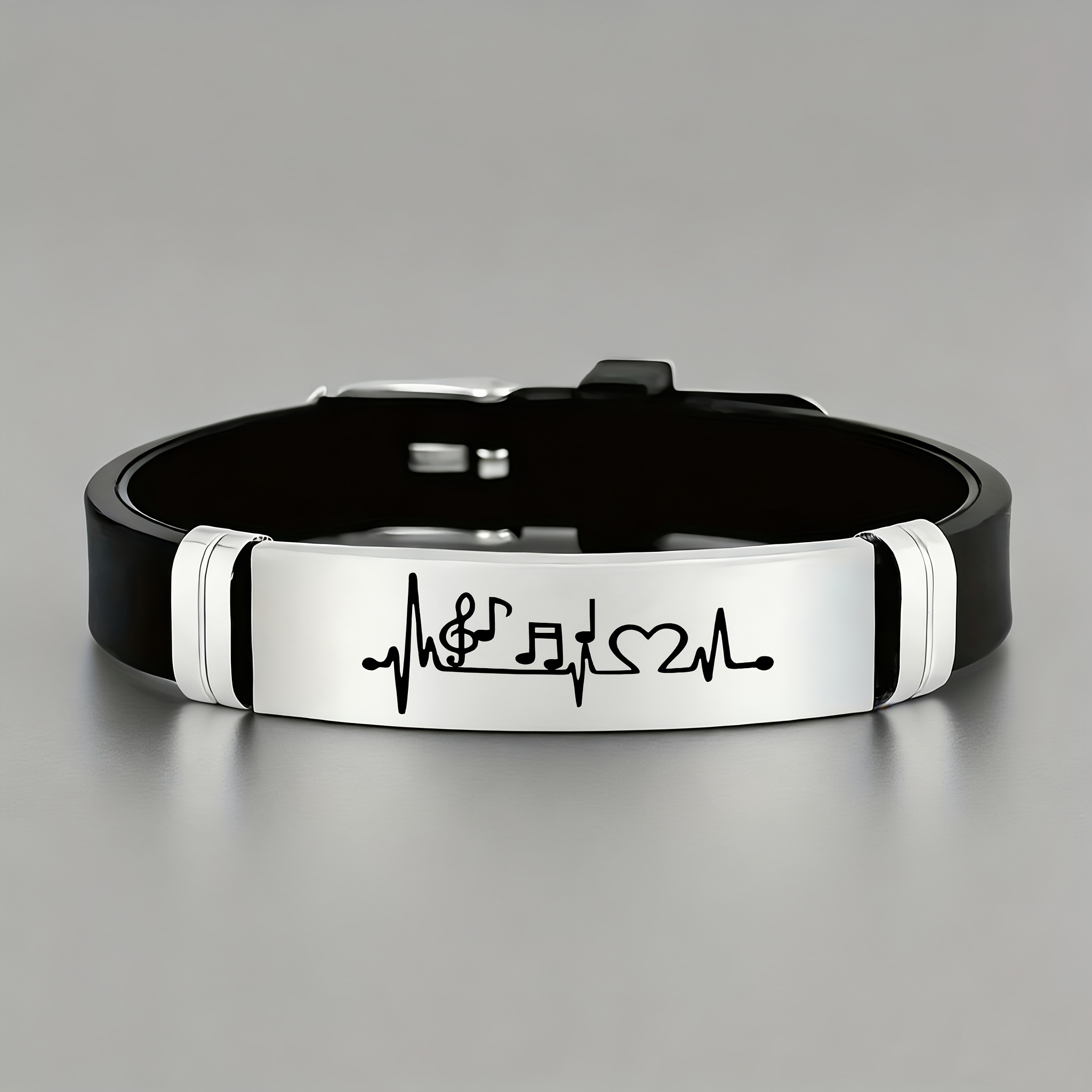 Heartbeat Waveform Musical Note Design Bracelet