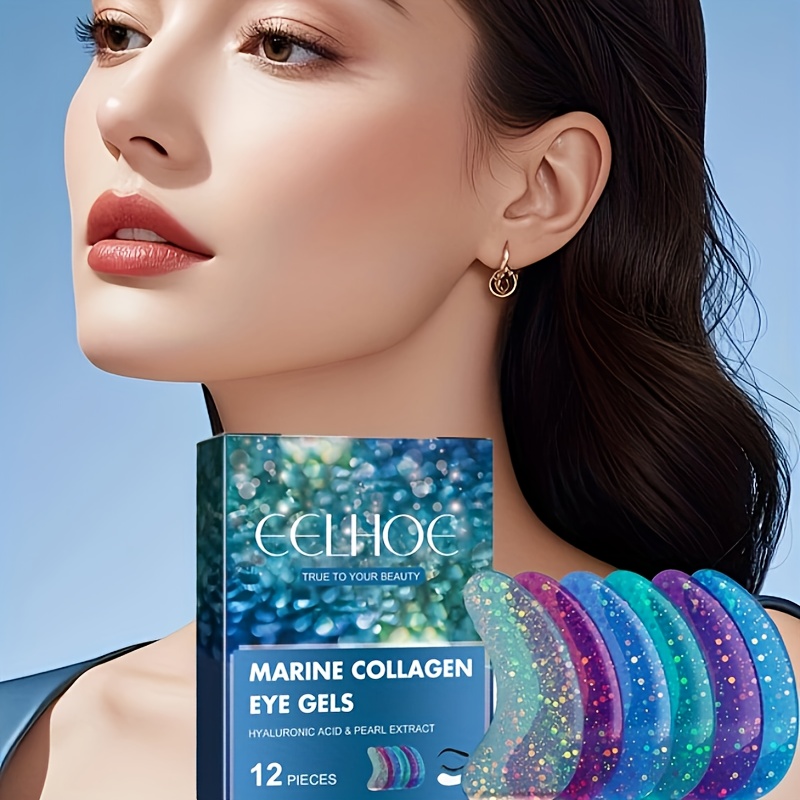 EELHOE Eye Gel Patches, Moisturizing and Cooling, Light Beige Tightening Product, Eye Patch, 12pcs
