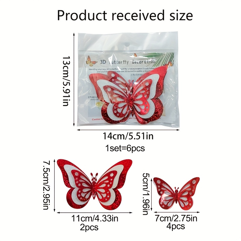 Image of 6pcs New 3d Three-layer Wall Stickers For Home Background Wall Decoration