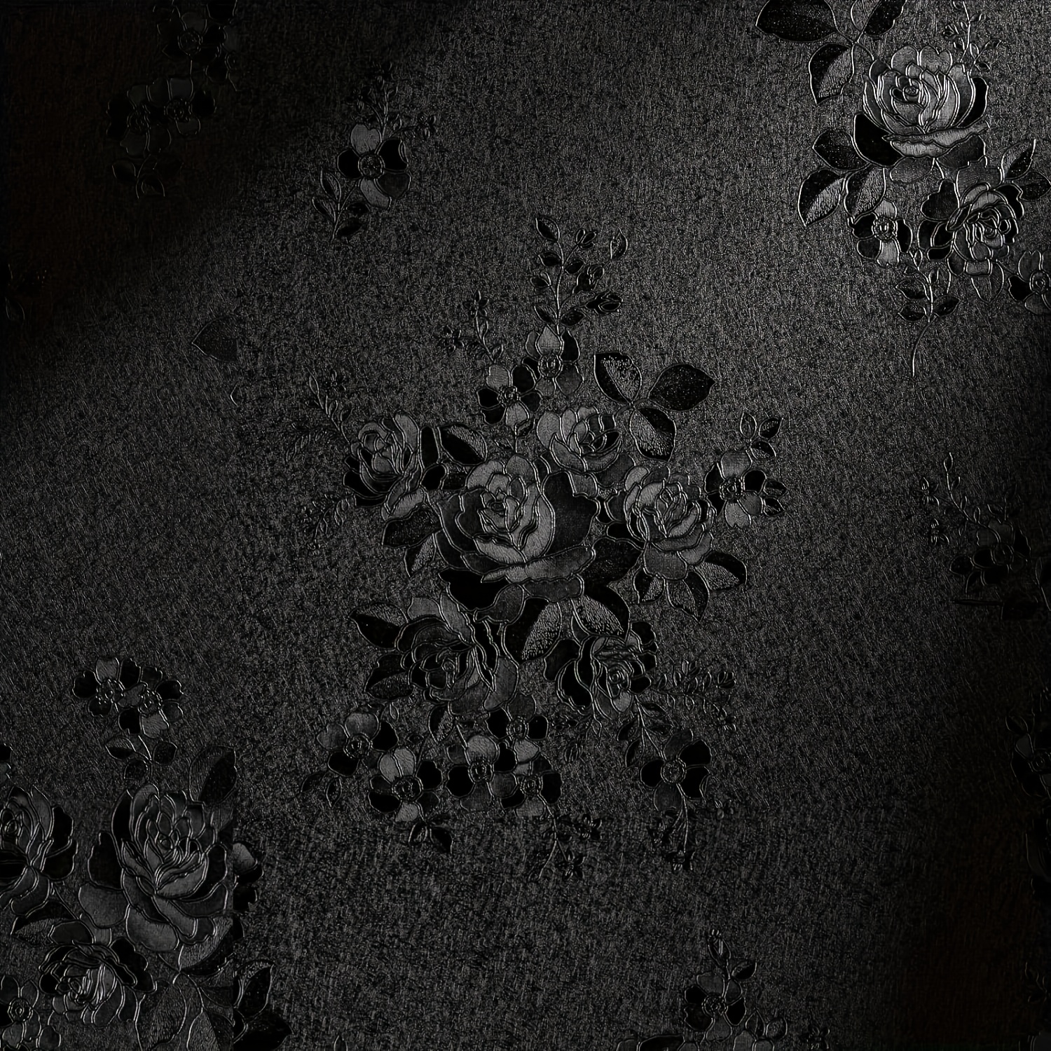 Image of Black Floral Peel And Stick Wallpaper: Removable - Perfect For Home Renovation And Furniture Makeover