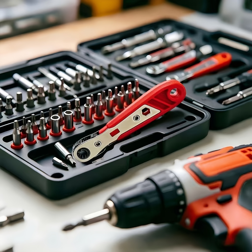 TEMU Set di accessori per cacciavite a punta con chiave a cricchetto a estremit�, adattatore per punte multi-specifica, utensile a sgancio che per