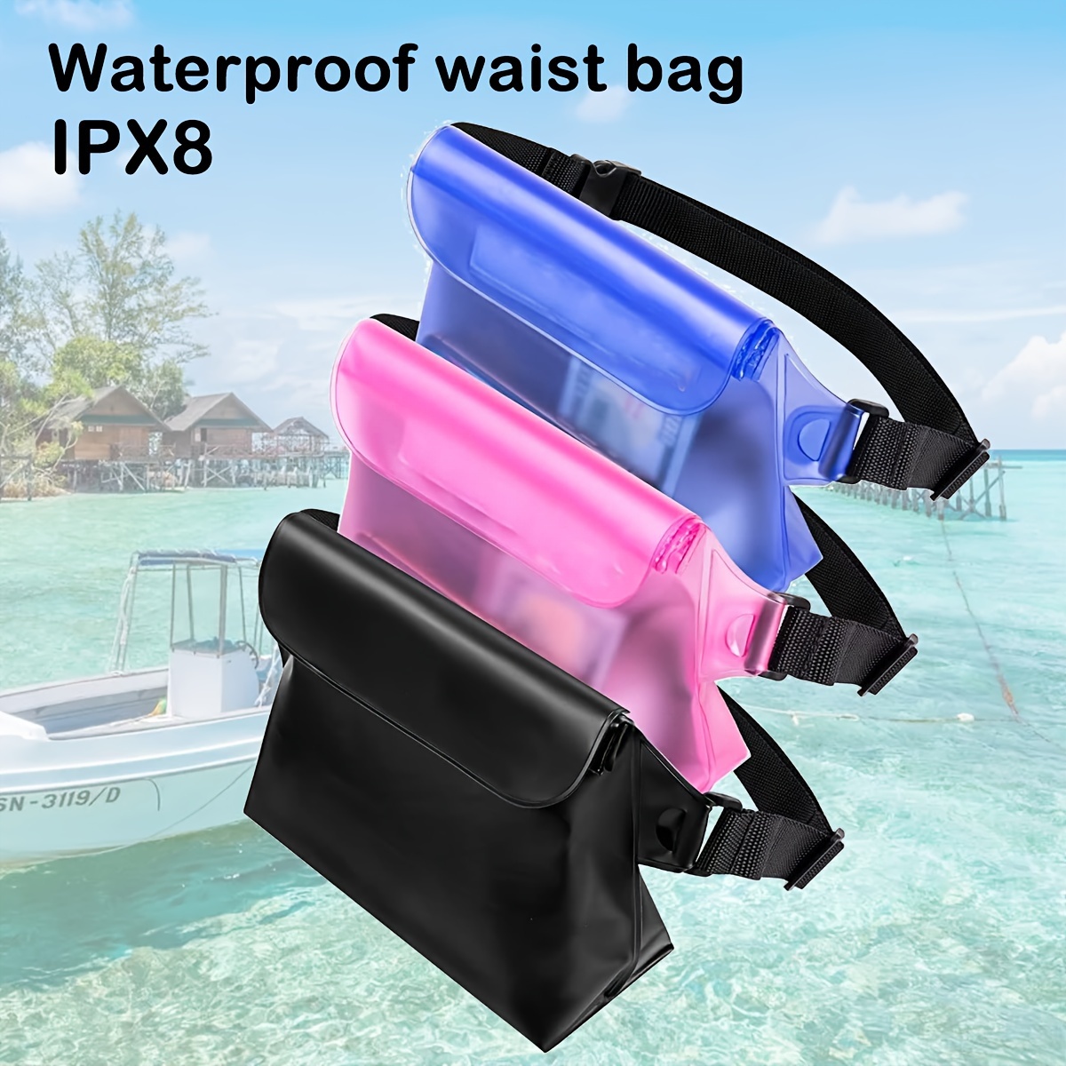 

Waterproof Mobile Phone Pouch With Waist Strap - Touch Screen Bag For Outdoor Activities - Ideal For Swimming, Surfing, Diving, Camping, And Kayaking