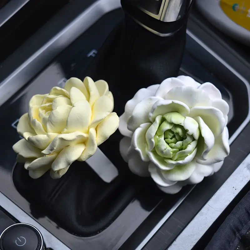 Jasminblüten Auto Lüftungsschlitz Duft Diffuser Ohne Duftquelle, Handbemalt von einem Künstler, Auto Ornament Dekoration in Form einer Blume * Geschenk für eine Freundin, eine einfache und elegante