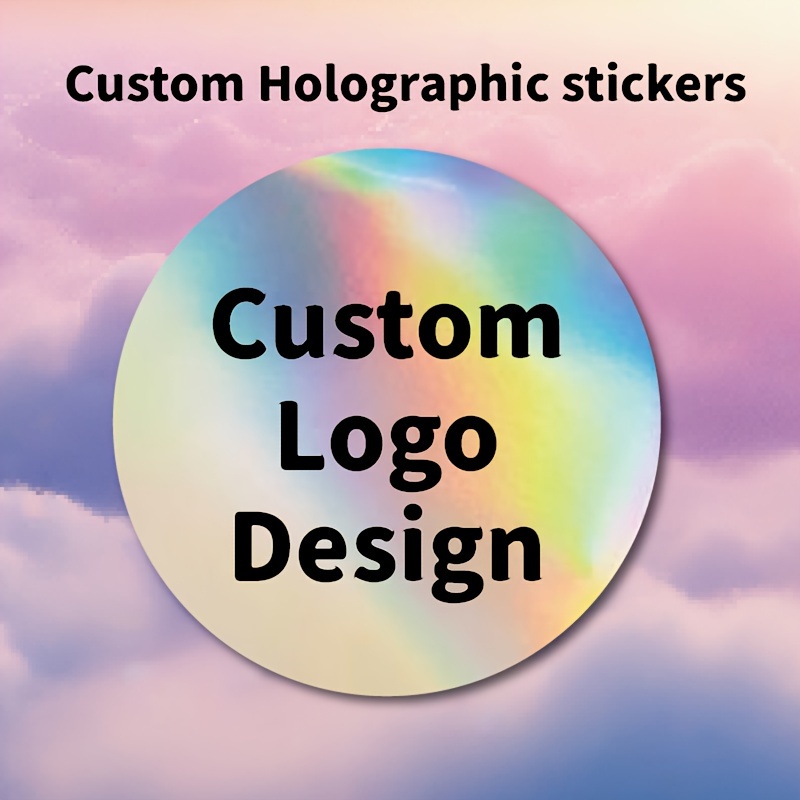 

50pcs 100pcs 1"/1.5"/2"/3" Personalized Printed Holographic Waterproof Stickers For Labels-custom Round Brand Sticker For Small Business, Customized Address Barcode Labels