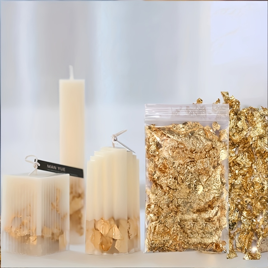 

2g/pack, Candle Wax With Golden Foil And Silver Foil For Resin Fillers, Diy Silicone Mold Filling Material