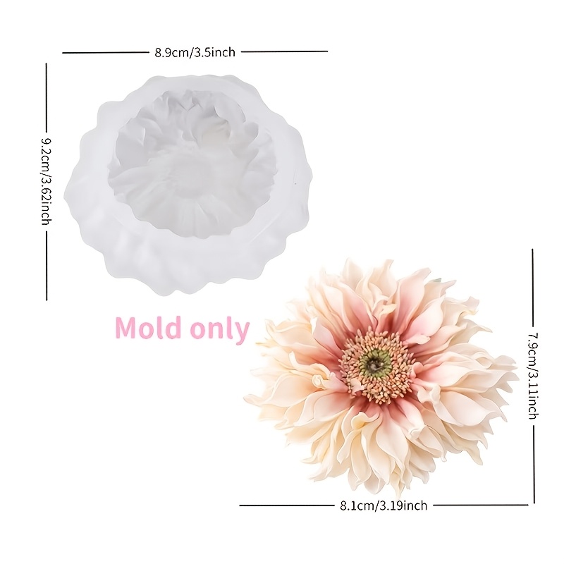 E-shop Tonform 3D Dahlienblume Silikonform, hochtemperaturbeständig und antihaftbeschichtet, leicht zu reinigen, geeignet für duftkerzen,