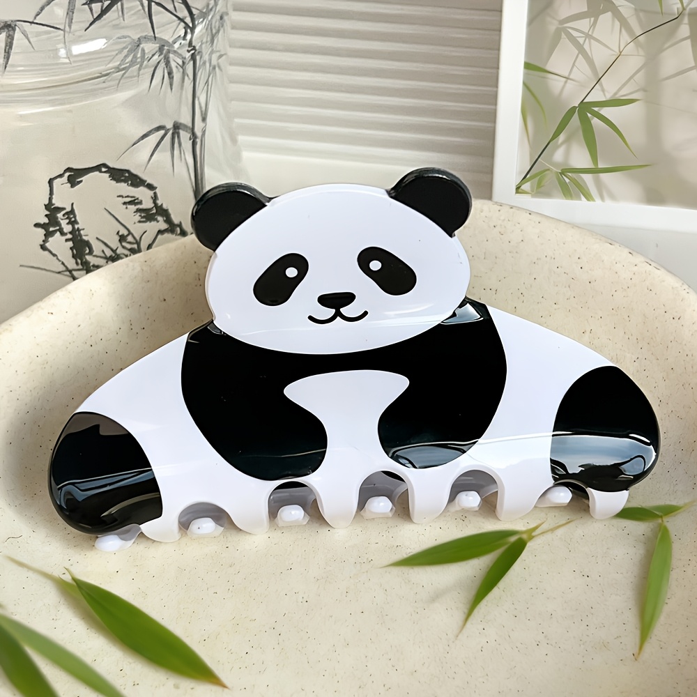 E-shop Neuer Stil hochwertiger süßer Panda-Druck Haarklammer, modische vielseitige farblich abgestimmte Haarklammer, Haarknotenklammer für den