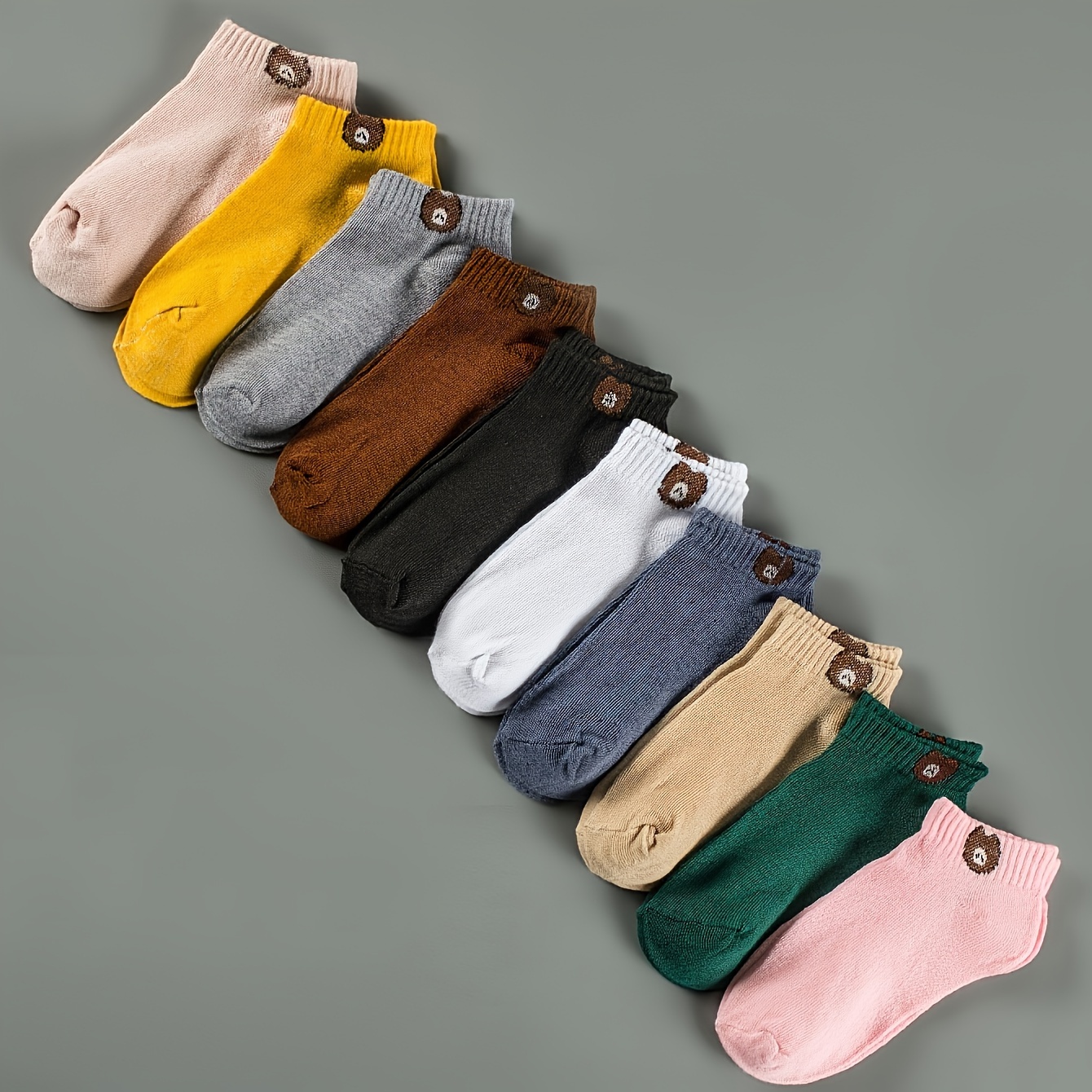 Image of 10 Pairs Of Youth Summer Thin Cartoon Casual Comfy Socks, For Teenager