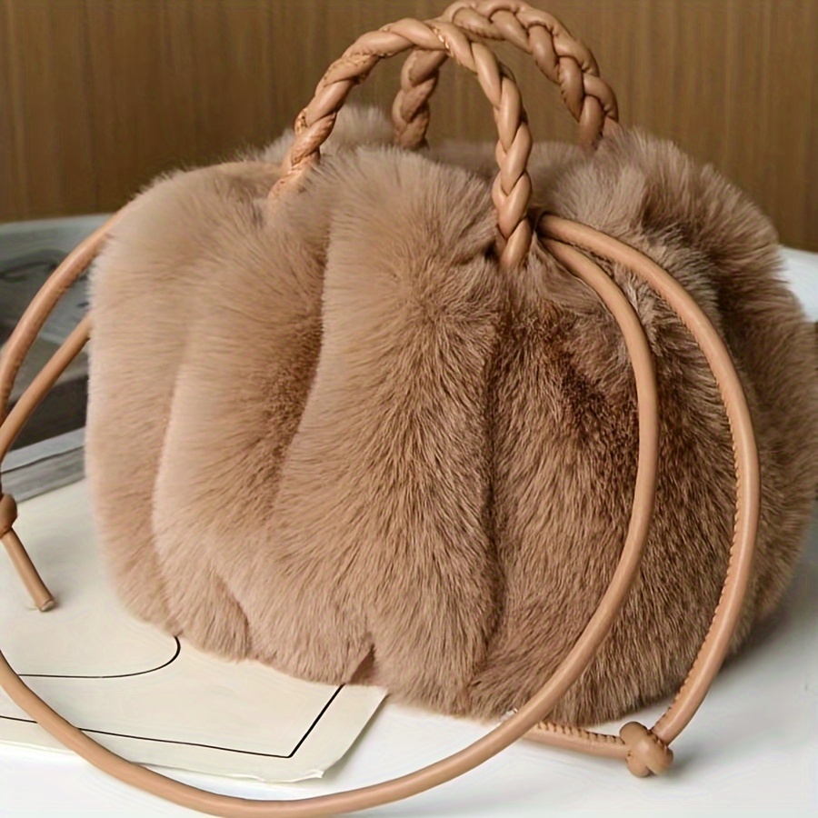 

's Fur Tote Bag - 2024 New Arrival Fluffy Cloud Bag Wrinkles, , , ,