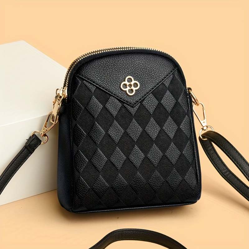 Image of Women's Mini Crossbody Phone Wallet & Card Holder - Zipper Closure Detachable Strap Handbag Suitable For Smartphones, Cash, Cards - Stylish ( Options)