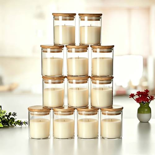 a set of 25 candle holders this transparent glass bottle candle making kit is suitable for diy candle making the kit 2 glass bottles with lids 10 candle stickers 10 wicks fixing stands a candle making kit suitable