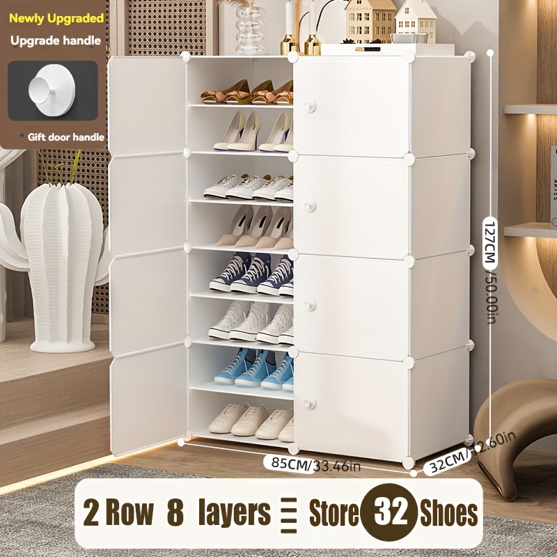 A Pure Shoe Rack , Featuring 1/2/3 Columns And 4/6/8/10 Layers, A Portable Shoe Cabinet, An Expandable Vertical Shoe Rack That Can Hold 8-60 Pairs Of Shoes, Boots, And Slippers