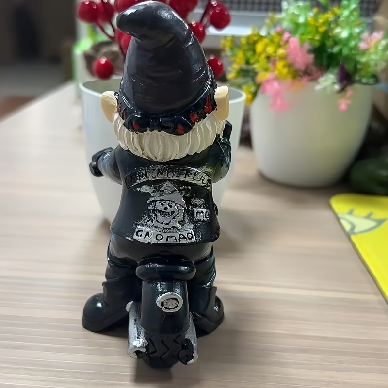 

Resin Motorcycle Gnome Statue - Outdoor Garden Decor, Room Decor