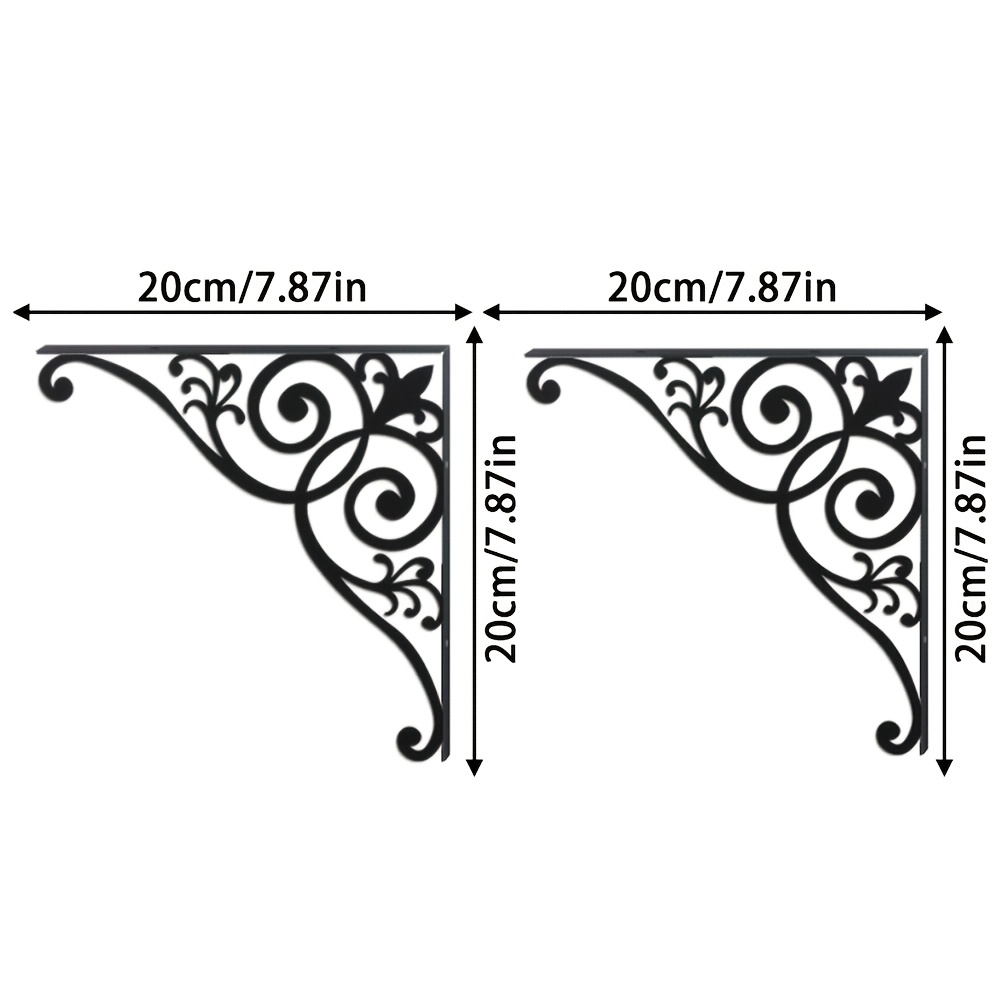 TEMU Lot de 2 supports métalliques à européennes, de place, montage mural (perçage ), adaptés pour un rangement décoratif et dans les cuisines, de