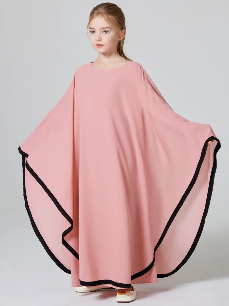 long sleeve poncho dress FLMEI Women's Crewneck Dress Cape Sleeve Poncho Dresses Summer Loose Knee Length Sundress for Womens S-XXXL