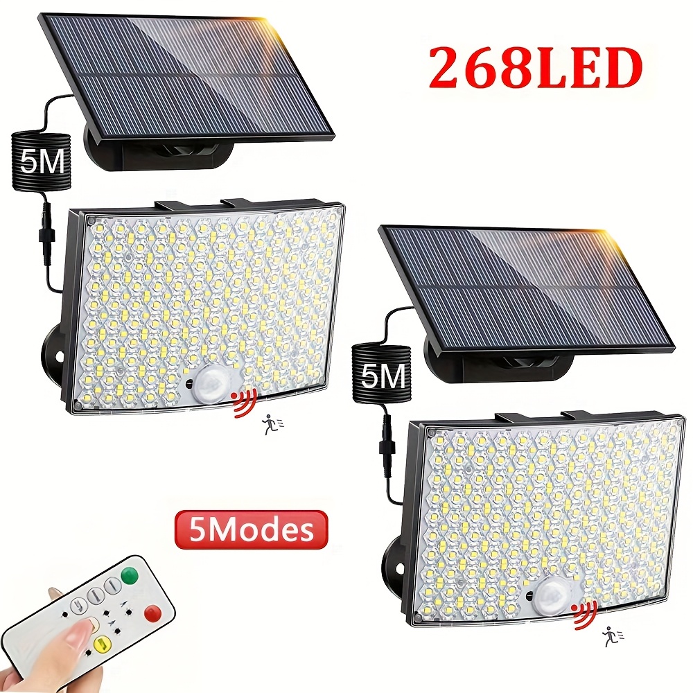 

Outdoor Solar Spotlights, 268 Led Outdoor Solar Wall Light With Motion Sensor 5 , Solar Wall Lamp With Remote Control, Solar Light Outdoor Garden Garages