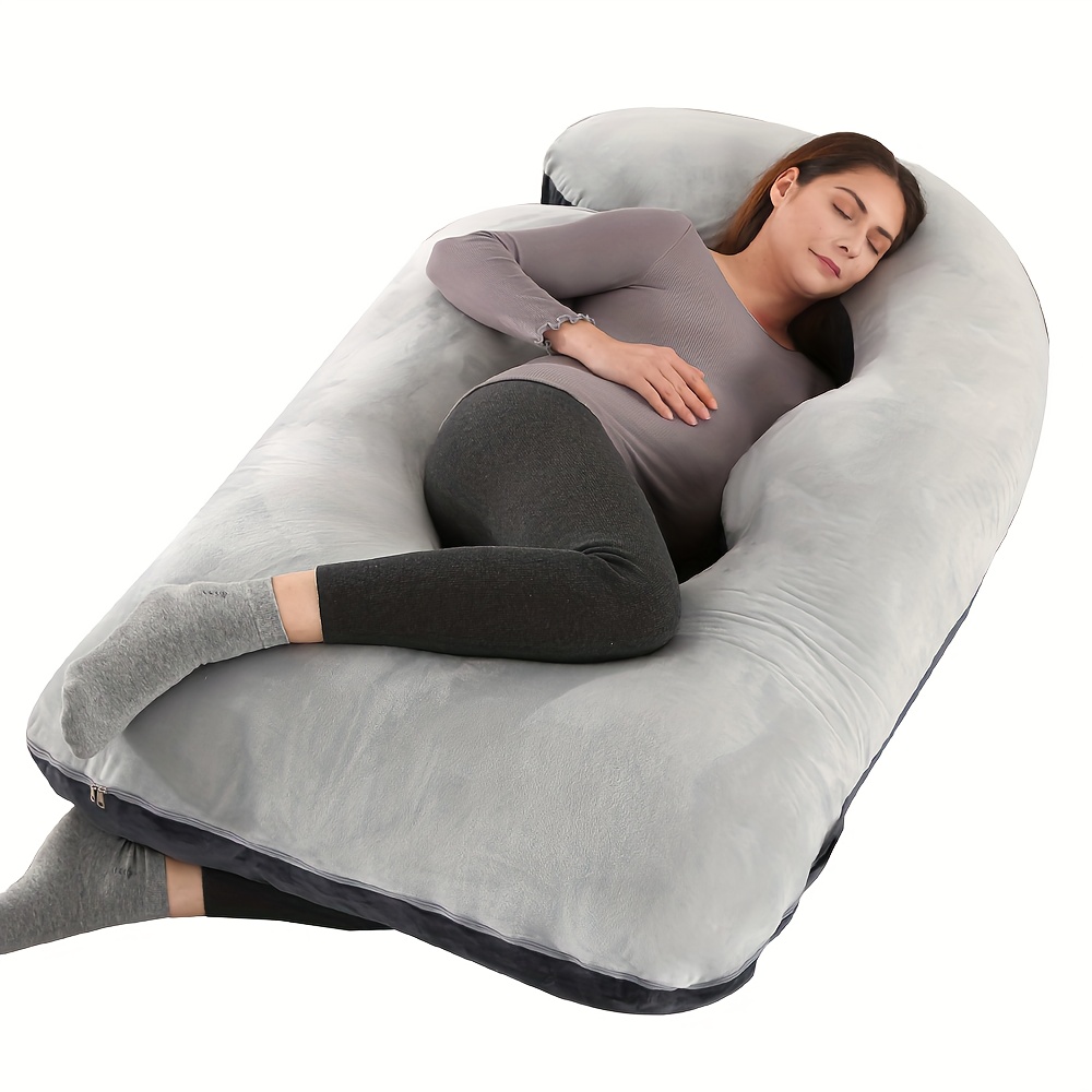 

Pillow For Dog And Adults With Washable Polyester Cover, U-shaped Support Cushion For Sleeping, Comfortable , Full-length Pillow, Multiple Colors