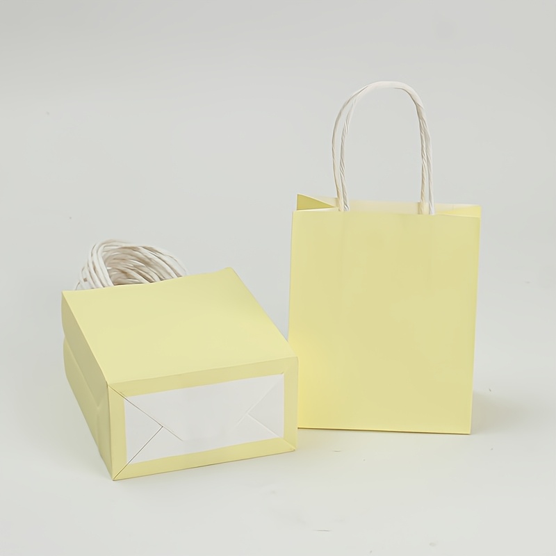 Image of Gift For Her/him Small Gift Bags, Light Color Assortment With Handles - Portable & Durable Fashion Shopping Bags For Halloween, Christmas, All Holiday Retail & Small Business Use