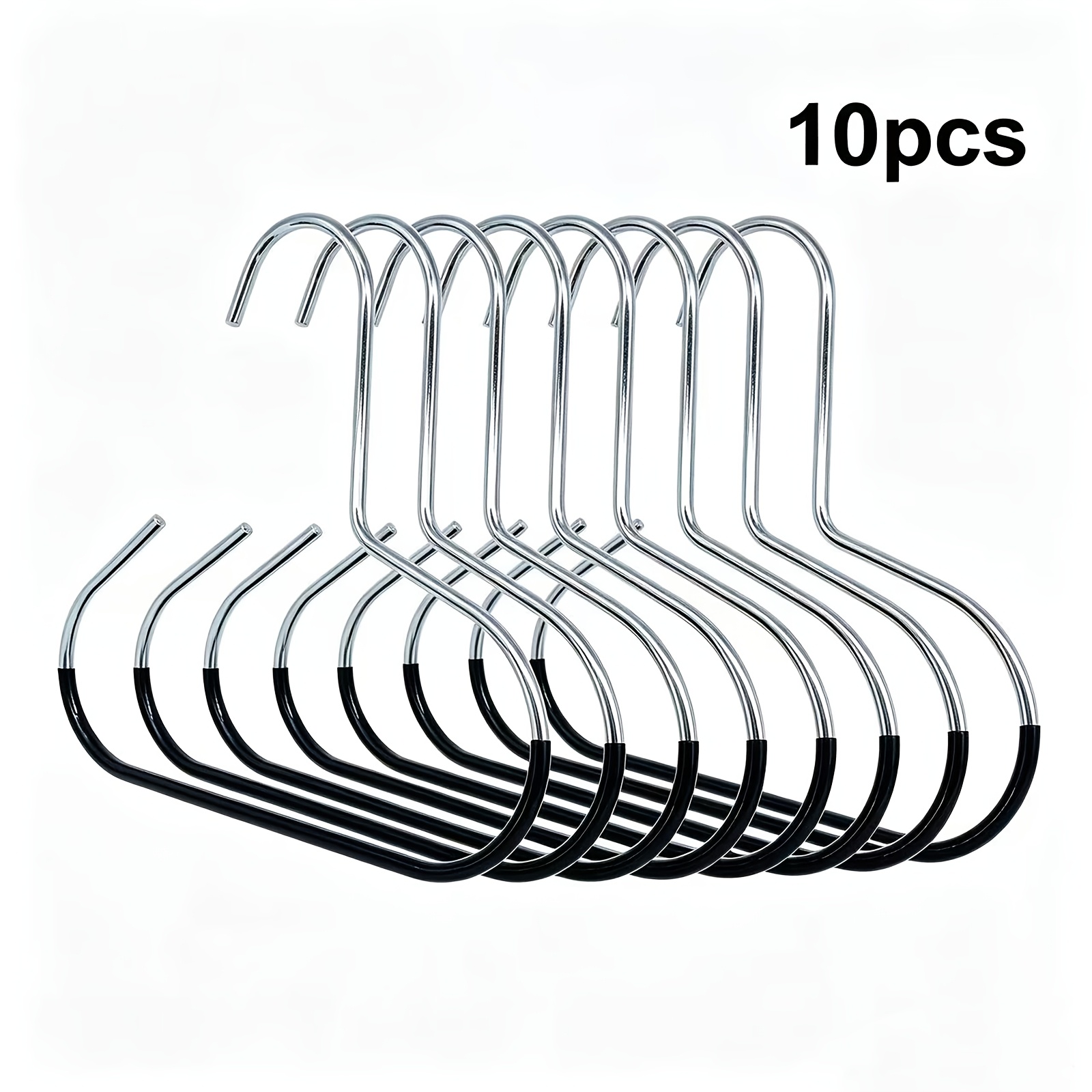 TEMU BKFUN Lot de 10 Porte-chapeaux Organisateur en Acier Inoxydable – Crochets de Placard à Anneau Rond Antidérapant pour Chapeaux, Chaussettes,