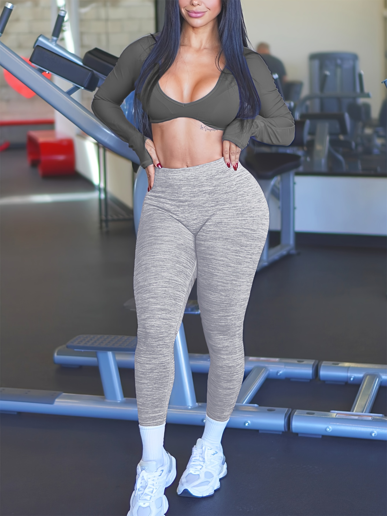 Leggings Deportivos Casuales y Sexys de Tiro Bajo, Pantalones de Yoga Ajustados y Transpirables, Ropa de Yoga para Mujer