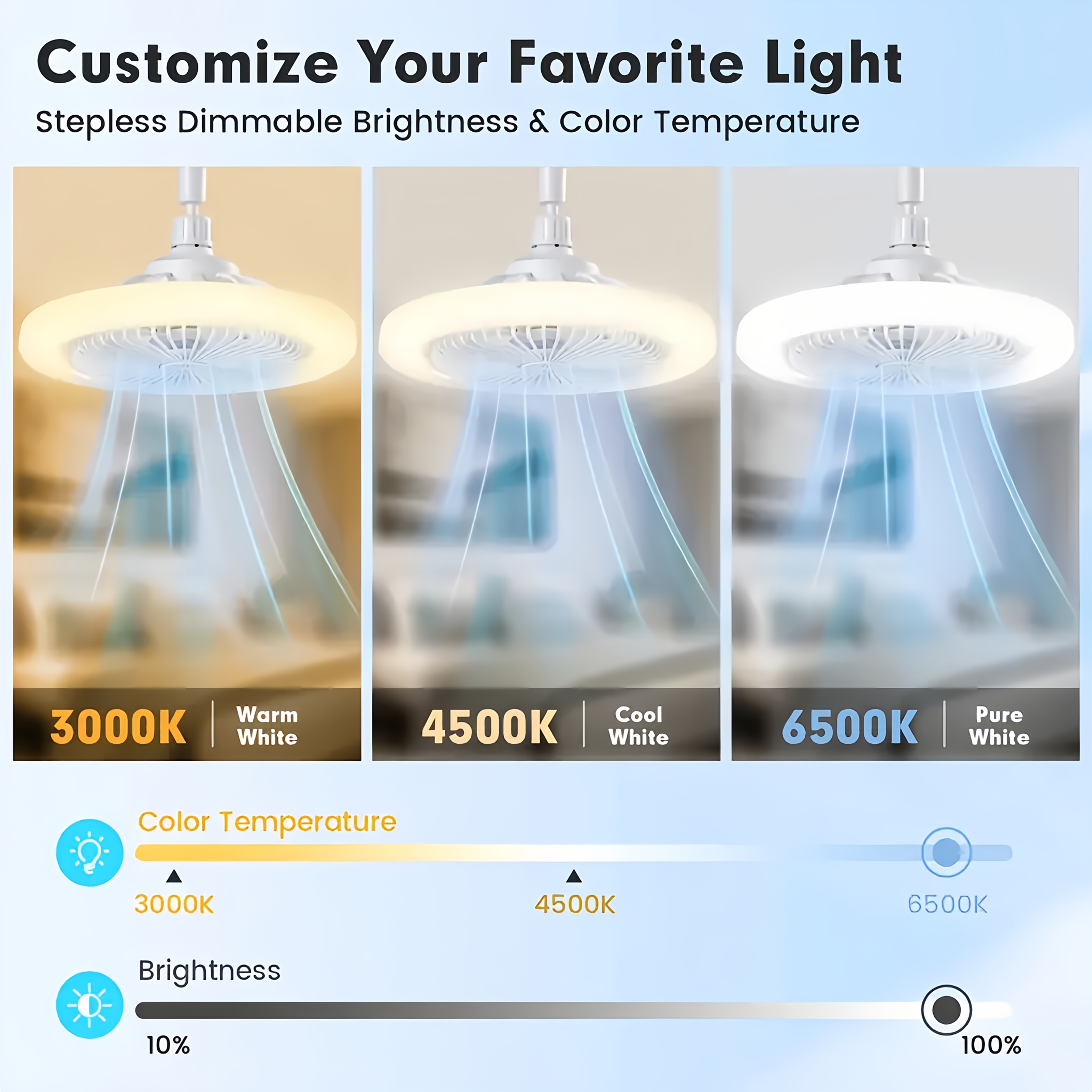 e27 ceiling fan with lights 16 dimmable remote control 3000k 6500k adjustable color temperature modern oil rubbed for bedrooms living rooms garages offices bedroom ceiling fan modern ceiling fan adjustable color temp ceiling fan for living room details 4