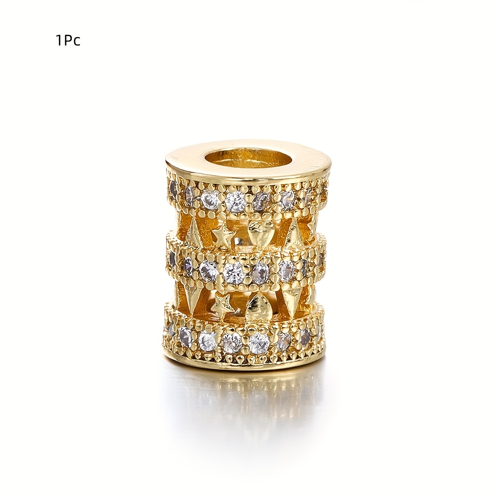 1pc 18k Golden Plated Brass Beads Charms Pendant Necklace Bracelet For Jewelry Making Supplies