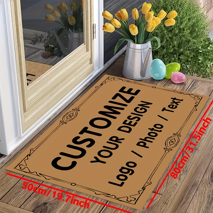 TEMU Felpudo Personalizado con de - 1 pieza, Base de Silicona Antideslizante, Felpudo de Bienvenida, Ideal para Entrada, , Dormitorio, Baño - ,